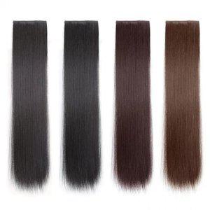 롱 헤어 붙임머리 똑딱이 부분 가발 3개 세트 60cm