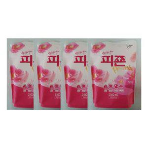 섬유유연제 리필팩 대용량 핑크로즈향 2100ml 4개입 대용량팩