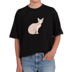 반팔라운드 SPHYNX 스핑크스 고양이 CAT 반려묘 냥이 전사이즈