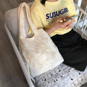 망사 꽃 봄 여성 캔버스백 외출 에코백 숄더