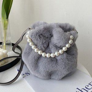 여자 진주 캐주얼백 여성 크로스백 페이크 털