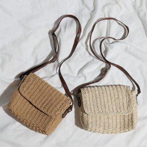 사각 에코백 1 2컬러 토트백 숄더백 라탄 썸