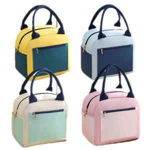 도시락가방 블록 유치원 런치백 소풍 칼라 피크