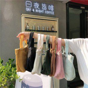 여성 코듀로이 데일리백 도트백 핸드백 똑딱이