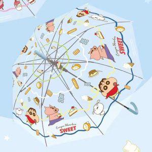 짱구 투명 패턴 장우산 랜덤 55cm 1P 초등 성인 우산