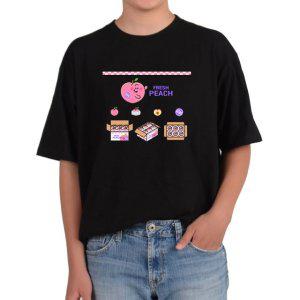 오버핏반팔티 복숭아 과일과게 농산물시장 천도복숭아 전사이즈