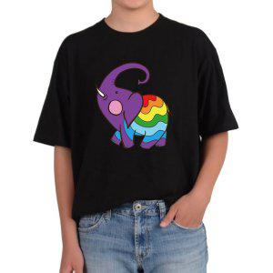 기능성메쉬 반팔티 코끼리 엘리펀트 elephant 무지개색 코끼리 전사이즈