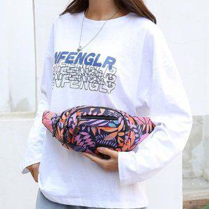 나들이가방 중년여성 화려한 컬러 나뭇잎패턴 힙