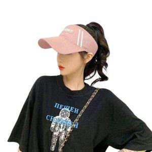 썬캡모자 핑크 밴드형 바이저썬캡 게더릭 골프썬
