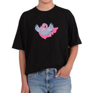 반팔라운드 아기새 망토 만화주인공 그림 전사이즈