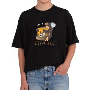 반팔라운드 곰 벌 꿀 꿀벌 허니 벌꿀 그림 전사이즈