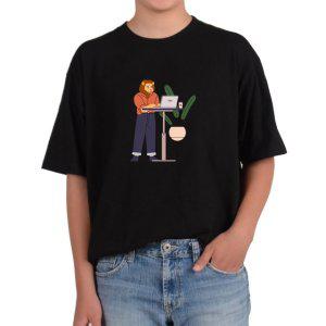 오버핏반팔티 IT직원 컴퓨터작업 노트북 그림 모든사이즈