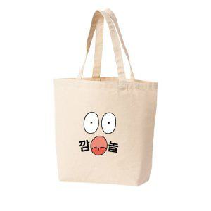 에코백 토트백 깜놀 오리얼굴 큰눈 당황 그림 다양한 사이즈