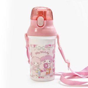 마이멜로디 어깨끈 플라워 원터치 물통 400ml 1P 물병