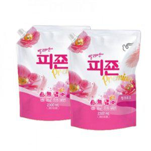 피죤 섬유 유연제 2p 리필형 세트 핑크로즈 빨래 세탁 섬유유연제