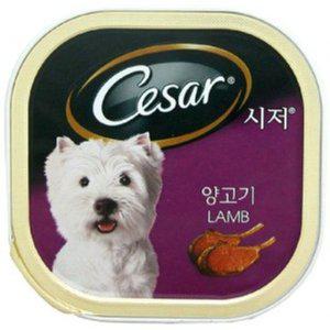 강아지 간식 시저캔 습식사료 통조림 양고기 24개 강아지간식 애견통조림