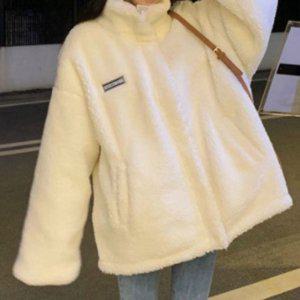 여자 후리스 집업 점퍼 여성 자켓 화이트 후리스자켓 여자후리스