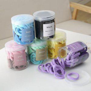 단발 기본머리끈 50P 여자 긴머리 고무줄 반