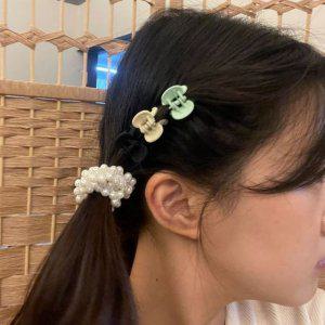 반묶음 작은집게핀 베이지 프랑스집게핀 반머리집