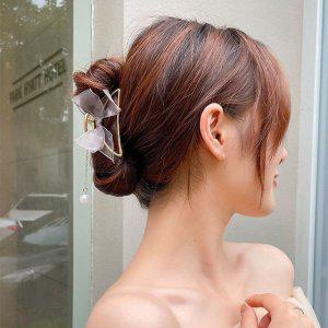 묶음 큰리본핀 반머리핀 꽃 반 단발올림머리 리