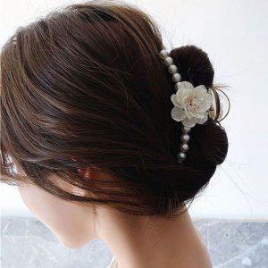 단발올림머리 헤어 묶음 대왕집게핀 단발머리핀