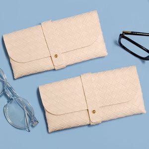 케이스 패턴 안경 화이트 가죽 파우치 주머니