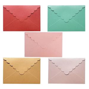 20pcs 11.2*16.2cm 웨이브 패턴 진주 빛 삼각형 봉투 창 봉투 결혼식 초대장 봉투 선물
