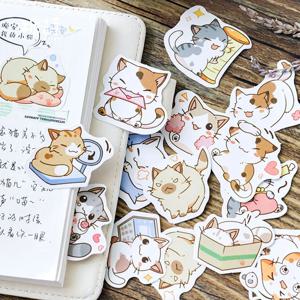 45 개/상자 내 장난 꾸러기 고양이 Kawaii 미니 종이 스티커 Diy 일기 앨범 Scrapbooking 장식 학교 용품 편지지 스티커