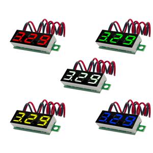 0.28 인치 DC LED 디지털 전압계 0-100V 전압 측정기 자동차 자동차 모바일 전원 전압 테스터 감지기 12V 빨간색 녹색 파란색 노란색