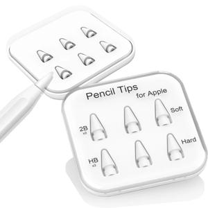Peilinc 펜촉 Apple Pencil 1 세대/2 세대, 2 층 iPad Stylus Nib, 부드럽고 단단한, 3 년 동안 충분한 연필 팁