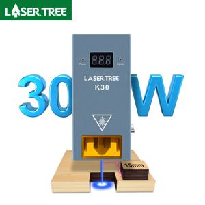 레이저 트리 K30 30W 광 전력 레이저 모듈, 공기 보조 6 다이오드 TTL 청색광 레이저 헤드, CNC 조각사 절단 도구