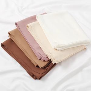 여성용 무거운 쉬폰 히잡 스카프, 프리미엄 쉬폰 무슬림 히잡, 일반 좋은 스티치 맥시 랩, 단색 Musulman 팜므 숄