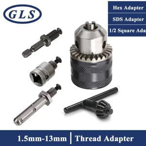 1.5mm-13mm 변환기 1/2 20UNF 키 드릴 척 나사 어댑터 육각 SDS 1/2 사각 임팩트 드라이버 렌치 비트 연결로드 육각