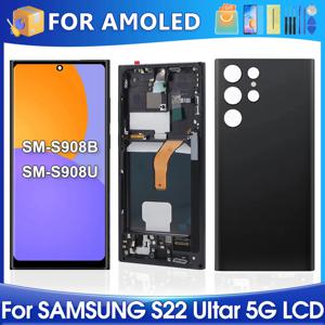 S22 울트라 삼성 AMOLED S908 S908B S908U S908W S908E LCD 디스플레이 터치 스크린 디지타이저 어셈블리 교체