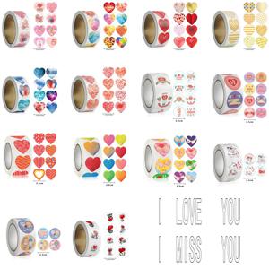 새로운 50-100-500PCS 수공예품 발렌타인 데이 하트 스티커 하트 모양의 선물 웨딩 상업 장식 자체 접착 라벨