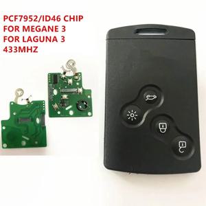 Renault Megane3 Fluence Scenic for Laguna 3 Koleos Clio PCF7952 교체 용 자동차 키 용 핸즈프리 카드 자동차 원격 제어 키