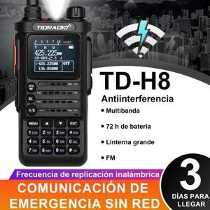 TIDRADIO 2세대 TD-H8 10W 전문 워키 토키 휴대용 장거리 라디오 전화 무선 프로그래밍 가능 검색 리피터