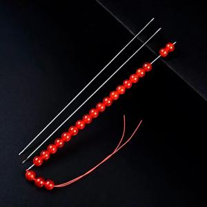 강철 바늘이있는 2pcs 페르시 바늘, 길고 얇은 페르시 리드, 측면 스레드 후크 및 DIY 수제 보석 용 비즈