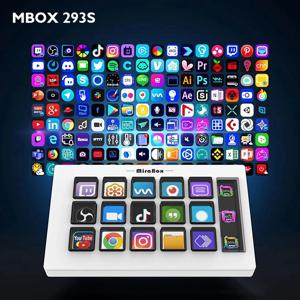 스트림 데크 MB0X 293S 미니 비주얼 키보드 15키 LCD 버튼 라이브 콘텐츠 생성 컨트롤러 Win/MacOS용 사용자 정의 버튼