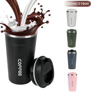 380/510ML 차 물 커피 컵에 대 한 누출 방지 여행 열 컵 더블 레이어 절연 차갑고 뜨거운 열 카페 보온병 머그잔