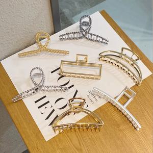 GoldHollow 기하학적 헤어 클립, 금속 헤어 클로, 크로스 헤어클립, 머리띠 머리핀, 실버 헤어 크랩, 여성 패션 헤어