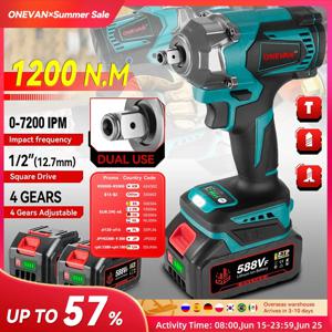 1200N.M 브러시리스 전기 임팩트 렌치 Makita 18V 배터리 핀용 1/2인치 무선 전기 렌치 스크루 드라이버 전동 공구