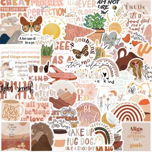 50PCS Boho 스타일 동기 부여 문구 스티커 영감을주는 삶 DIY 스터디 룸 Scrapbooking 낙서 데칼 스티커