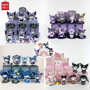MINISO 블라인드 박스 Sanrio Kuromi 운세 인형 케이크 수제 모델 피규어 Kulomi 생일 케이크 장식 미스터리 선물