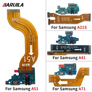 삼성 A21S A31 A41 A51 A70 A71 USB 충전 포트 마이크 마이크 커넥터 메인 마더 보드 LCD 플렉스 케이블 교체