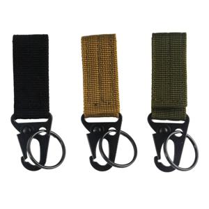 야외 등산 캠핑 도구 액세서리에 대 한 2pcs 전술 교수형 버클 몰리 나일론 웨 빙 Carabiner 벨트 삼각형 키 체인