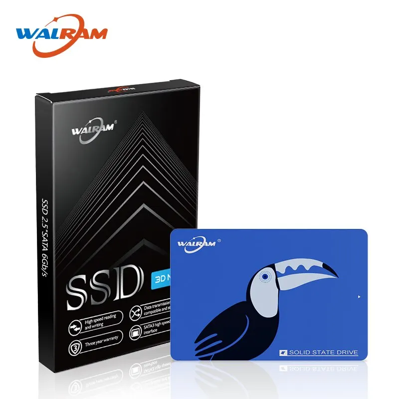 WALRAM SSD 1TB SATA3 2.5 인치 SSD 512gb 120GB 128GB 240 256GB 500GB 노트북 데스크톱 PC 내부 솔리드 스테이트 드라이브 용 SSD