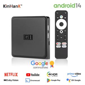 Kinhank G1 안드로이드 TV 박스(넷플릭스 4K 포함) Google 인증 Amlogic S905X4 4+32G WiFi6 Dolby Vision 미디어 플레이어