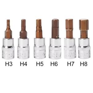 6Pcs 1/4 인치 스크루 드라이버 비트 소켓 세트 육각 스크류 드라이버 비트 H3-H8 토크 스패너 래칫 렌치 용 스크루 드라이버 액세서리