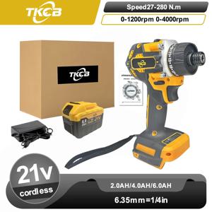 TKCB 18v 무선 전기 스크루 드라이버 가변 속도 브러시리스 임팩트 렌치 Makita 배터리 용 충전식 드릴 Led 라이트